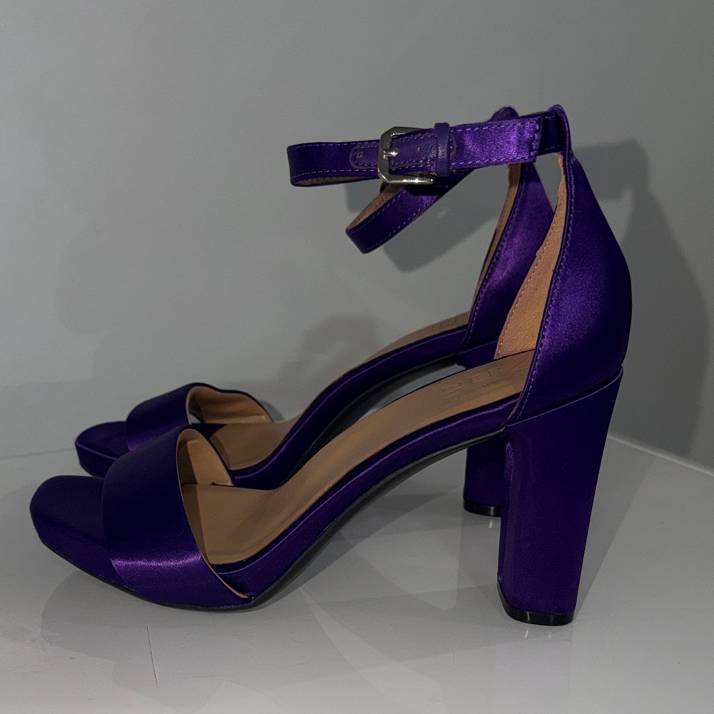 Naturalizer Purple Satin Block Heels